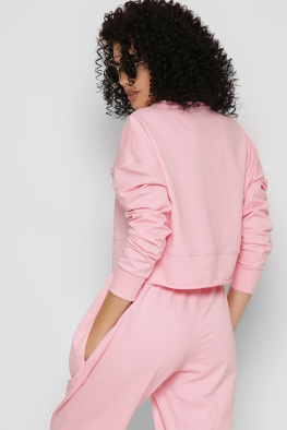 Розовый женский свитшот из двунитки 37191, Цвет: Розовый, Размер: XS, изображение 7