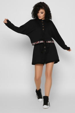 Спортивний костюм із шортами колір чорний 48808, Колір: Чорний, Розмір: S, зображення 5