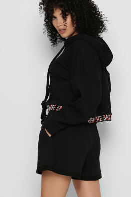 Спортивний костюм із шортами колір чорний 48808, Колір: Чорний, Розмір: S, зображення 7