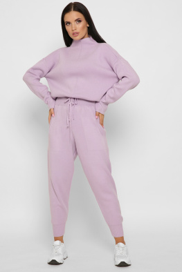 Лиловый вязаный спортивный костюм 55133, Цвет: Лавандовый, Размер: ONE SIZE