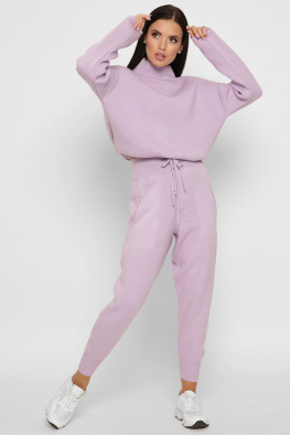 Бузковий в'язаний спортивний костюм 55133, Колір: Лавандовий, Розмір: ONE SIZE, зображення 5