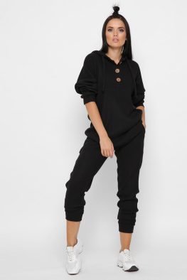 Жіночий чорний теплий костюм із ангори 38068, Колір: Чорний, Розмір: XS, зображення 4