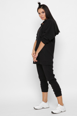 Жіночий чорний теплий костюм із ангори 38068, Колір: Чорний, Розмір: XS, зображення 5