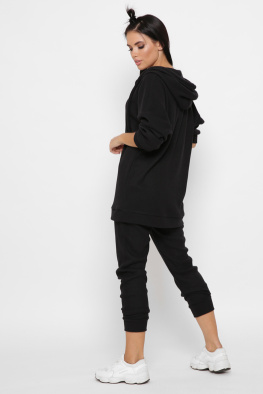 Жіночий чорний теплий костюм із ангори 38068, Колір: Чорний, Розмір: XS, зображення 6