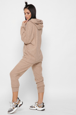 Жіночий теплий бежевий костюм з ангори 38069, Колір: Бежевий, Розмір: XS, зображення 6