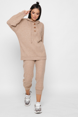 Жіночий теплий бежевий костюм з ангори 38069, Колір: Бежевий, Розмір: XS, зображення 8