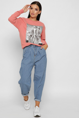 Свитшот с двумя девушками Women like me 38008, Цвет: Корал, Размер: S, изображение 2