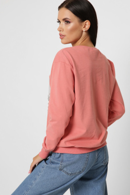 Свитшот с двумя девушками Women like me 38008, Цвет: Корал, Размер: S, изображение 4