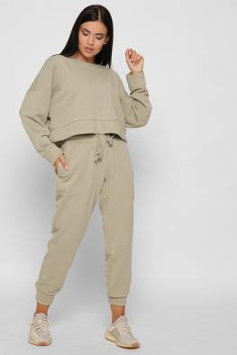 Повседневный костюм оверсайз цвет оливковый 37886, Цвет: Оливковый, Размер: L