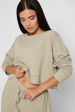 Повсякденний костюм оверсайз колір оливковий 37886, Колір: Оливковий, Розмір: L, зображення 7