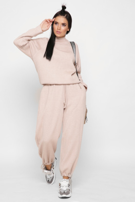 Жіночий ангоровий костюм колір беж 38120, Колір: Бежевий, Розмір: S, зображення 4