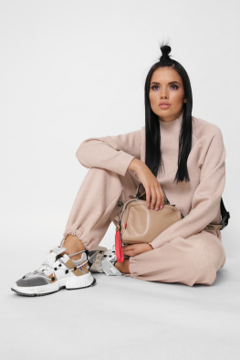 Жіночий ангоровий костюм колір беж 38120, Колір: Бежевий, Розмір: S, зображення 7