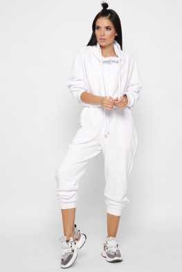 Жіночий спортивний костюм з худі на блискавці та джогерами 38128, Колір: Білий, Розмір: XS, зображення 3