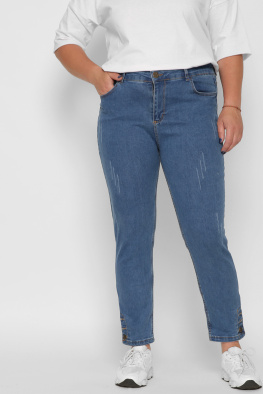 Джинси з потертостями 37254, Цвет: Голубой, Размер: 30