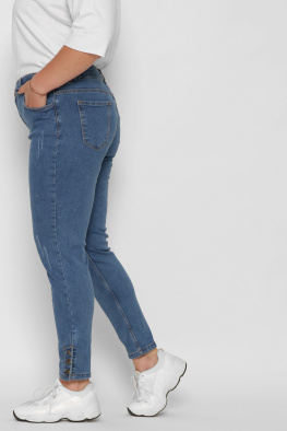 Джинси з потертостями 37254, Цвет: Голубой, Размер: 30, изображение 3