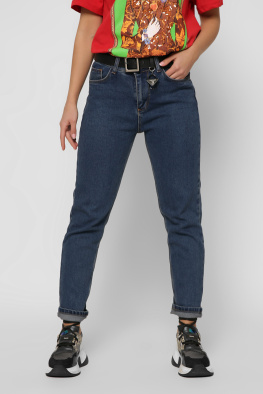 Стильные джинсы mom цвет синий 36818, Цвет: Синий, Размер: 30, изображение 2