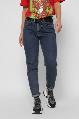 Стильные джинсы mom цвет синий 36818, Цвет: Синий, Размер: 30, изображение 4