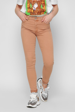 Классические джинсы скинни цвет персик 36790, Цвет: Персиковий, Размер: 28