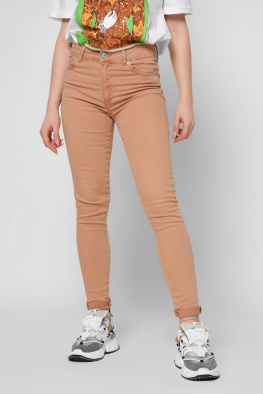 Класичні джинси скінні колір персик 36790, Колір: Персиковий, Розмір: 28, зображення 2