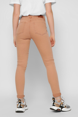 Класичні джинси скінні колір персик 36790, Колір: Персиковий, Розмір: 28, зображення 4