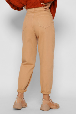 Джинси мом з високою талією колір пудра 37966, Колір: Пудровий, Розмір: 27, зображення 4