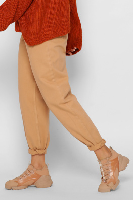 Джинси мом з високою талією колір пудра 37966, Колір: Пудровий, Розмір: 27, зображення 3