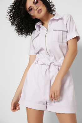 Белый комбинезон в стиле сафари 48825, Цвет: Белый, Размер: XS