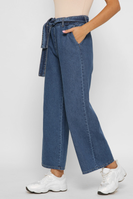 Женские джинсы клеш с поясом цвет синий 37993, Цвет: Синий, Размер: 29, изображение 3