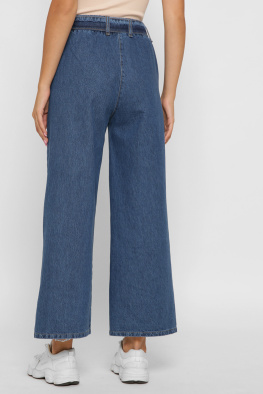 Женские джинсы клеш с поясом цвет синий 37993, Цвет: Синий, Размер: 29, изображение 4