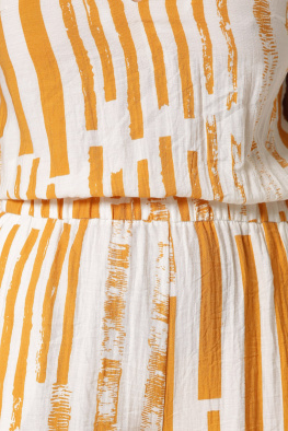 Літній комбінезон у смужку колір гірчиця 37140, Колір: Гірчиця, Розмір: L, зображення 6