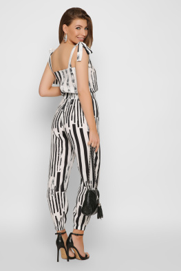 Летний комбинезон в полоску цвет черный 37141, Цвет: Черный, Размер: M, изображение 5