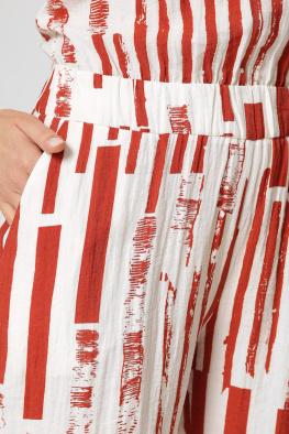 Летний комбинезон в полоску цвет терракот 37142, Цвет: Теракот, Размер: S, изображение 8