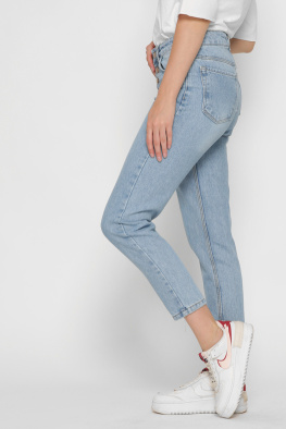 Голубые mom-джинсы на пуговицах 37208, Цвет: Голубой, Размер: 28