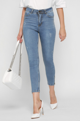 Облягаючі джинси скінні колір блакитний 37215, Колір: Блакитний, Розмір: 29, зображення 3