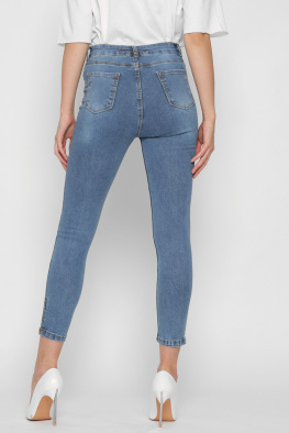 Облягаючі джинси скінні колір блакитний 37215, Колір: Блакитний, Розмір: 29, зображення 4