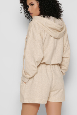 Повседневный бежевый комбинезон шорты 48826, Цвет: Бежевый, Размер: XS, изображение 6