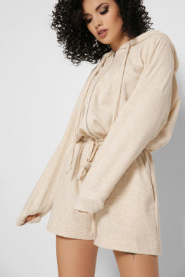 Повседневный бежевый комбинезон шорты 48826, Цвет: Бежевый, Размер: XS, изображение 7