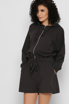 Повседневный графитовый комбинезон шорты 48829, Цвет: Графит, Размер: L, изображение 2