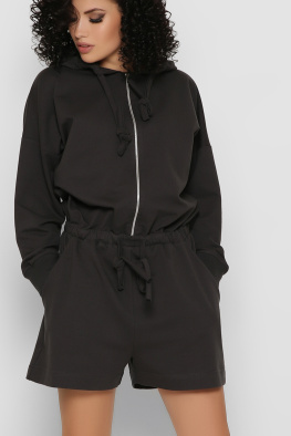 Повседневный графитовый комбинезон шорты 48829, Цвет: Графит, Размер: L, изображение 3