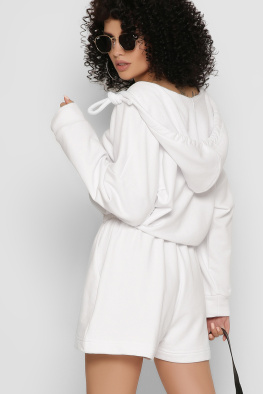 Повсякденний білий комбінезон шорти 48830, Колір: Білий, Розмір: L, зображення 5