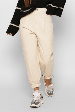 Женские бежевые джинсы slouchy 37969, Цвет: Бежевый, Размер: 31