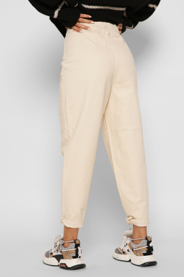 Женские бежевые джинсы slouchy 37969, Цвет: Бежевый, Размер: 31, изображение 2