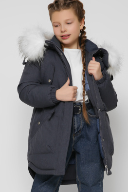 Стильна зимова куртка для дівчаток колір синій 36905, Колір: Синій, Розмір: 134, зображення 2