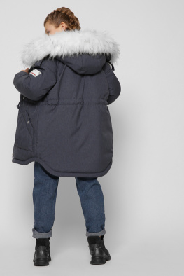 Стильна зимова куртка для дівчаток колір синій 36905, Колір: Синій, Розмір: 134, зображення 3