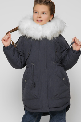 Стильна зимова куртка для дівчаток колір синій 36905, Колір: Синій, Розмір: 134, зображення 4