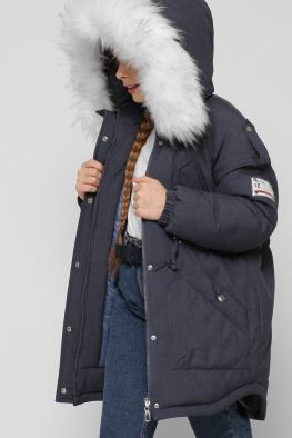 Стильна зимова куртка для дівчаток колір синій 36905, Колір: Синій, Розмір: 134, зображення 5