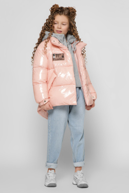 Трендовая дутая куртка на экопухе цвет розовый 36910, Цвет: Розовый, Размер: 110, изображение 2