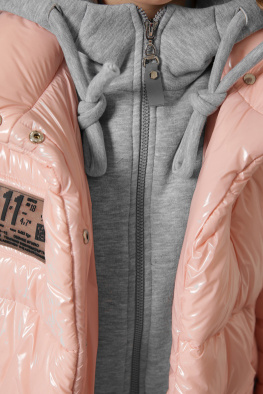 Трендовая дутая куртка на экопухе цвет розовый 36910, Цвет: Розовый, Размер: 110, изображение 7