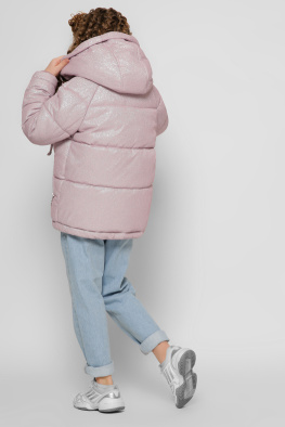 Короткая зимняя куртка с люрексом цвет розовый 36913, Цвет: Розовый, Размер: 122, изображение 3