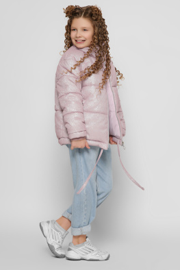 Короткая зимняя куртка с люрексом цвет розовый 36913, Цвет: Розовый, Размер: 122, изображение 4